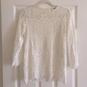 Zara White Lace Sheer top